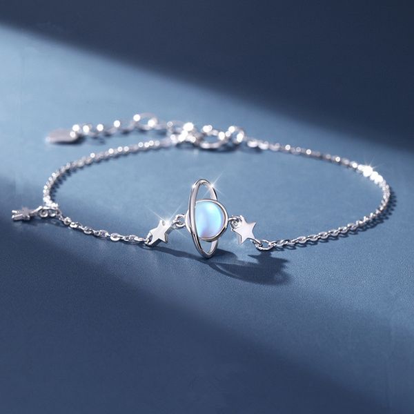 

moonstone planet tassel star bracelet bangle for women girls party jewelry, Black