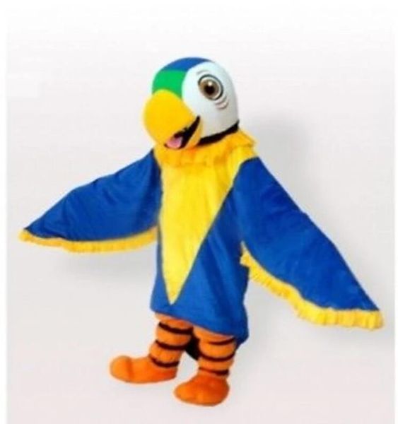 Halloween azul parrot mascote fantasia de caráter de caráter de caráter de caráter de adultos tamanho de natal carnaval partido de roupa ao ar livre trajes de publicidade