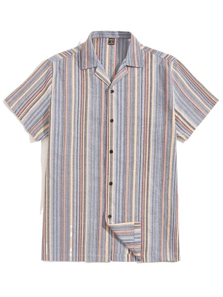 

men striped print shirt u9lw#, White;black