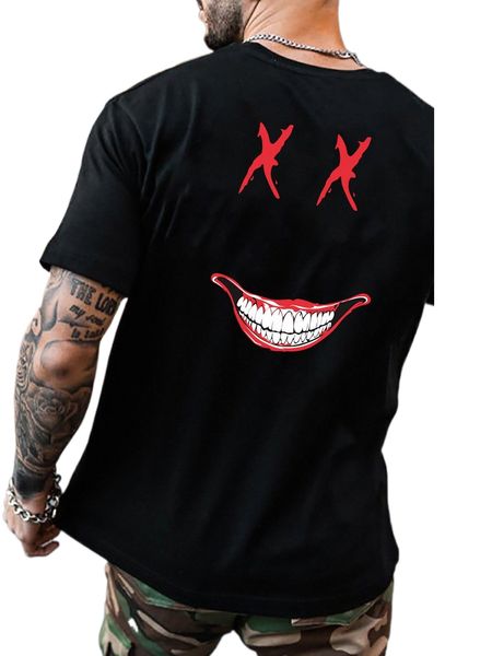 

men cartoon graphic tee 97ba#, White;black