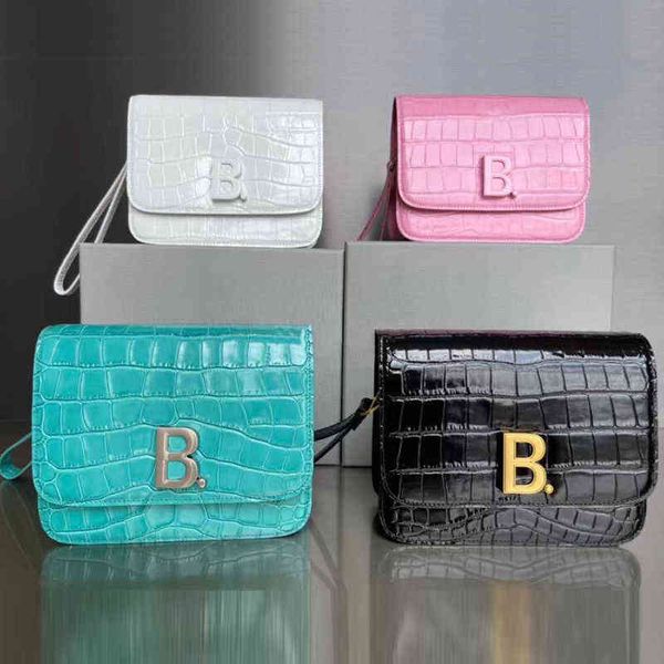 

high version net red b home hourglass bag leather women's crocodile word tofu single shoulder messenger mini small square