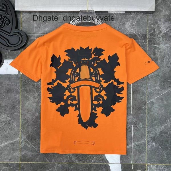 

designer mens luxury t shirts ch brand fashion men sanskrit letter t-shirt horseshoe cross tshirts man hip hop sweater summer loose women cl, White;black