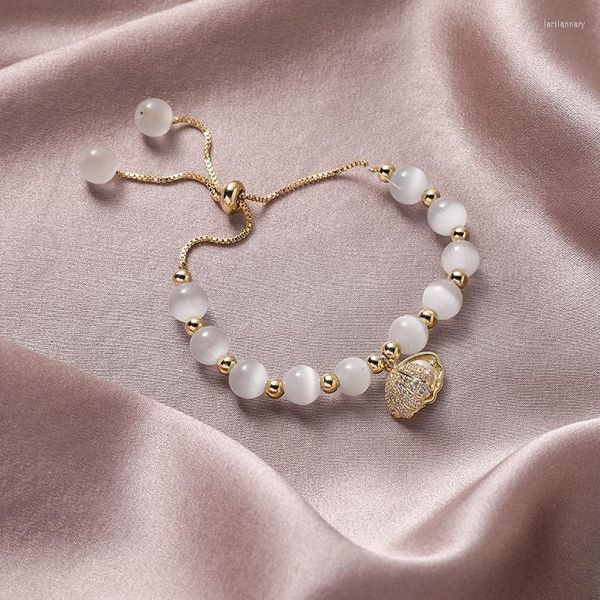 Braccialetti con ciondoli Corea Vendita di gioielli di moda Perle di opale naturale di fascia alta Perline Rame intarsiato Zircone Conchiglia Bracciale femminile con perleFascino Lars2