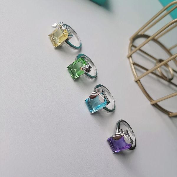 

rings band square drill diamond luxury designer jewelry love lovers ring gift propose women mens couple wedding party thanksgiving valentine, Silver