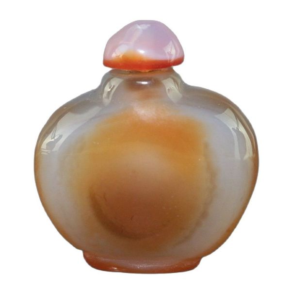 

chinese natural pattern 2.1 inches agate snuff bottle, Silver