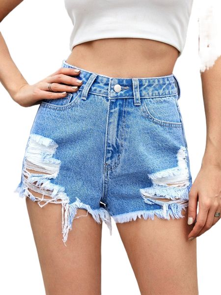 

high waist raw hem denim shorts o9vz#, White;black
