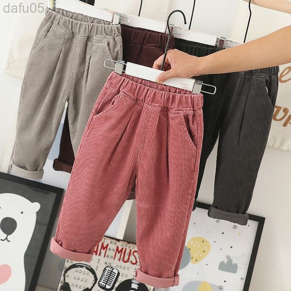 

children pants corduroy children spring autumn clothes girls pants for baby boys harem pants toddlers solid 90 130 good l220808, Blue
