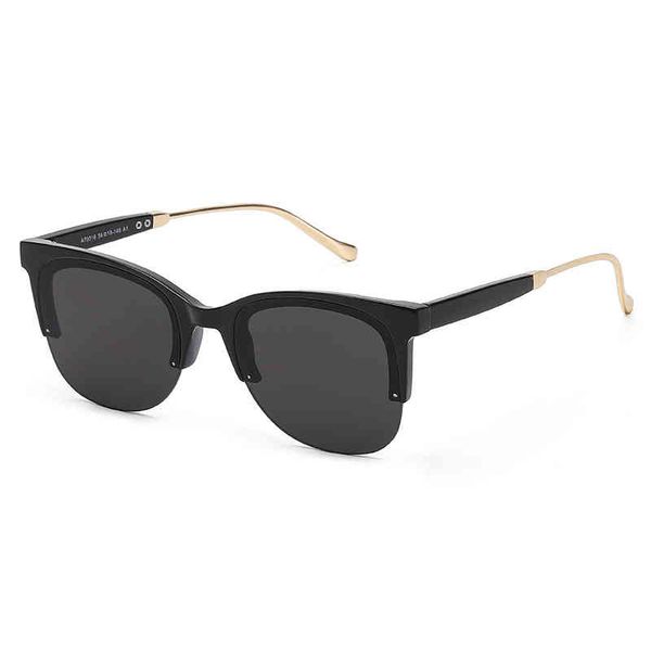 

2022 new fashion semi rimls sunglass men classic brand digner half frame sunglass women classic oculos de sol uv400, White;black