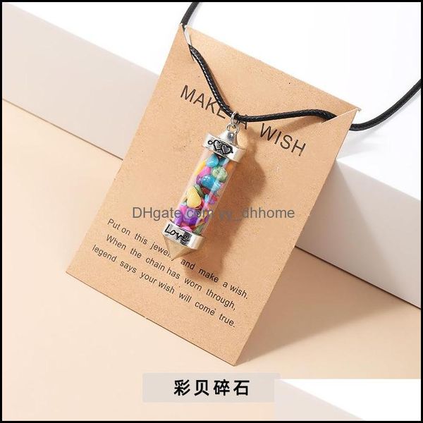 

pendant necklaces pendants jewelry natural crystal crushed stone wishing love bottle cone pendum necklace make w d5a, Silver