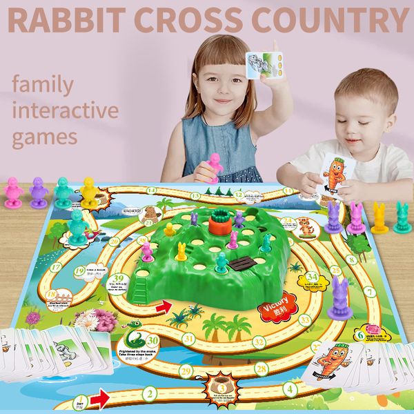 Coniglio Cross Country Trappola competitiva Montessori Bambini Educativi Divertimento per la famiglia Giochi da tavolo della prima infanzia Giocattoli interattivi 220706