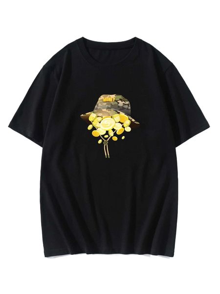 

romwe guys graphic print tee q4h4#, White;black