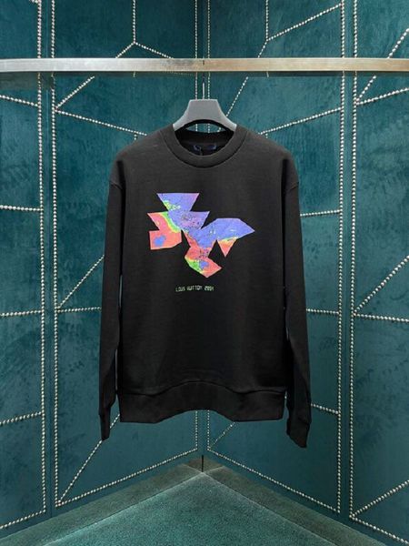 

2023ss men's plus hoodies sweatshirts round neck embroidered printed high street sweater color black white size 2xl/3xl, Black;brown