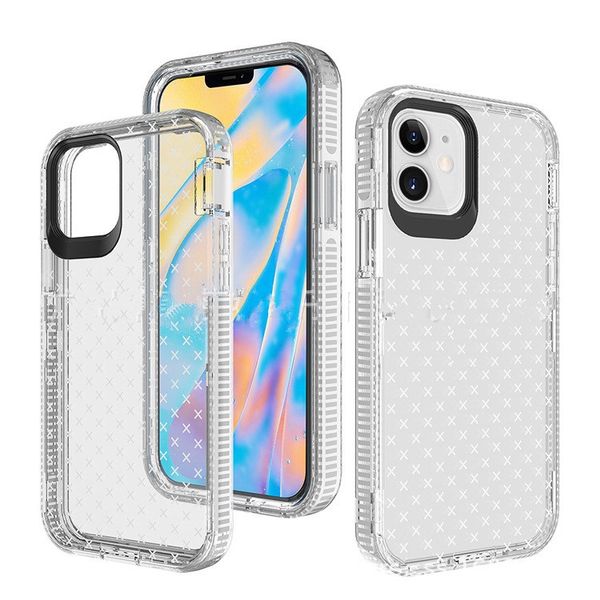 Transparente Rüstungs-Handyhüllen für iPhone 11 12 13 Pro Max 8 Plus Dual Layer Heavy Duty Defender schützende stoßfeste klare Abdeckung