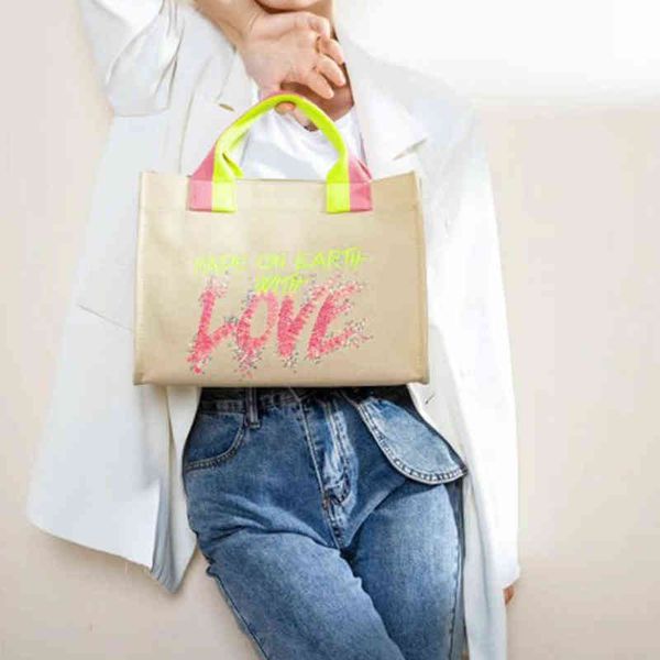 

evening bag sequin letters canvas large tote bag casual women handbags designer shoulder crossbody bags ladies shopper 2022 20220607