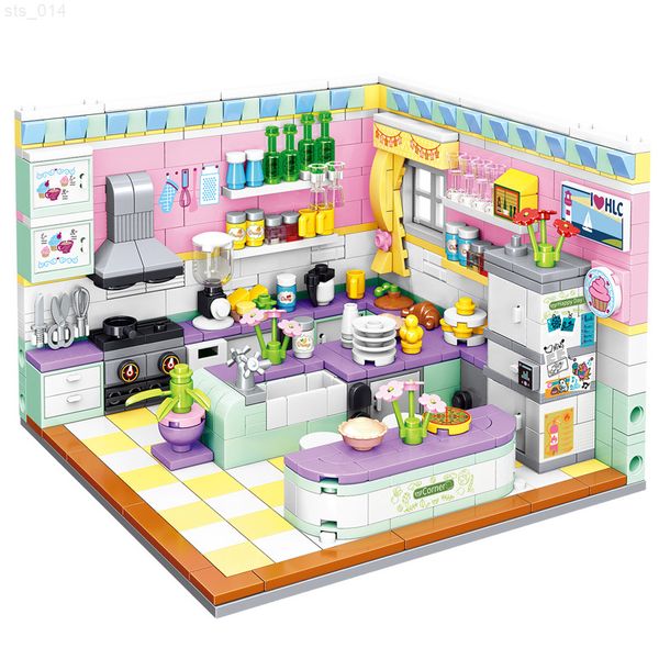 Blöcke Mini -Bricks Mädchen Freunden Morden Prinzessin Schlafzimmer Set Playground House DIY Building Block Bildungsspielzeug für Kinder Geschenke T230103