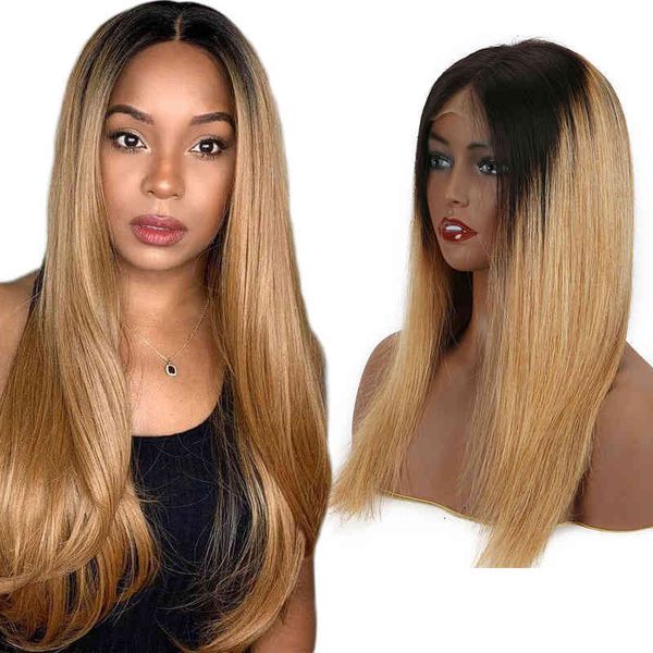 

1b/4/30 1b/27 frontal wigs 100% virgin ombre human hair blonde lace wig, Golden;white