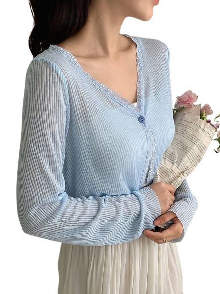 

dazy lace trim single button tee m12f#, White