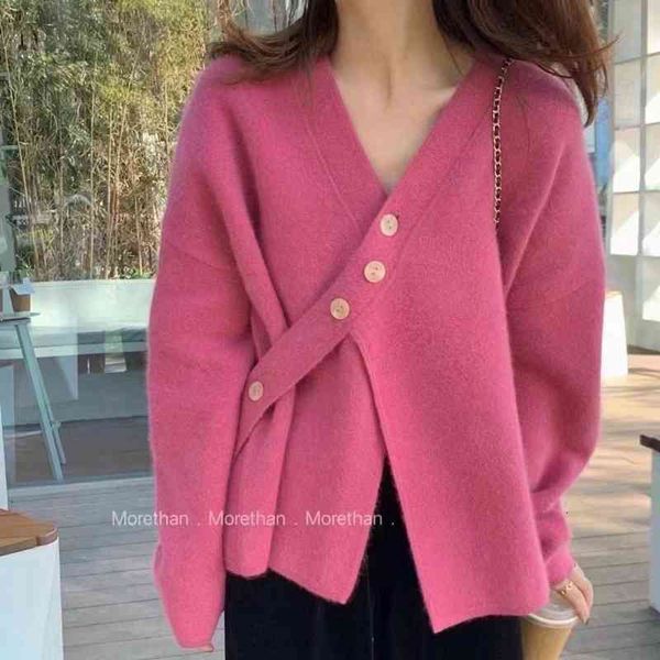 

women's sweaters korean dongdamen spring and autumn female minority irregular waist lazy wind soft waxy sweater women's cardigan u, White;black