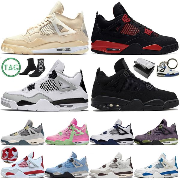 

2022 5a-4s iv jumpman 4 men women basketball shoes military black cat canvas white sail craft violet ore bredxsb canyon purple trainers snea