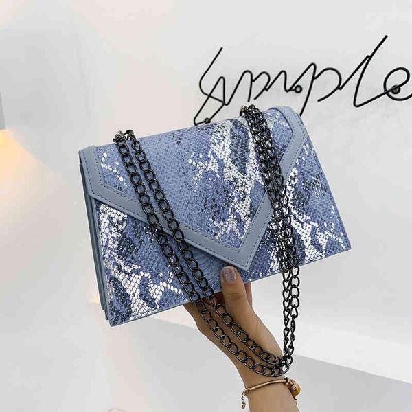 

designer handbags new bag female 2022 snake pattern small square fashion simple chain single shoulder messenger bag