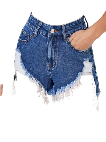 

petite raw hem denim shorts 65dk#, White;black