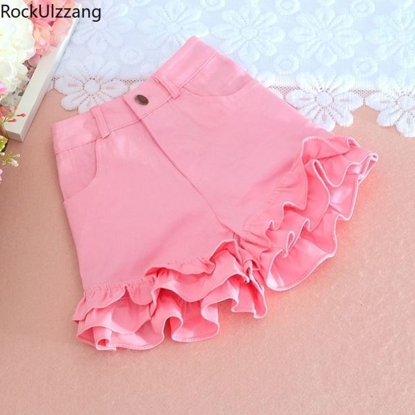 

plus size high waist pencil bandage cascading ruffles zipper short summer ita kawaii women korean thin denim bottom y200512, White;black