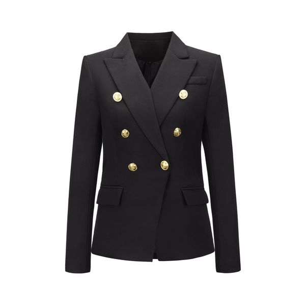 

m1016 womens suits & blazers new fashion 2022 designer jacket women's classic double breasted metal lion buttons blazer outer size s-2x, White;black