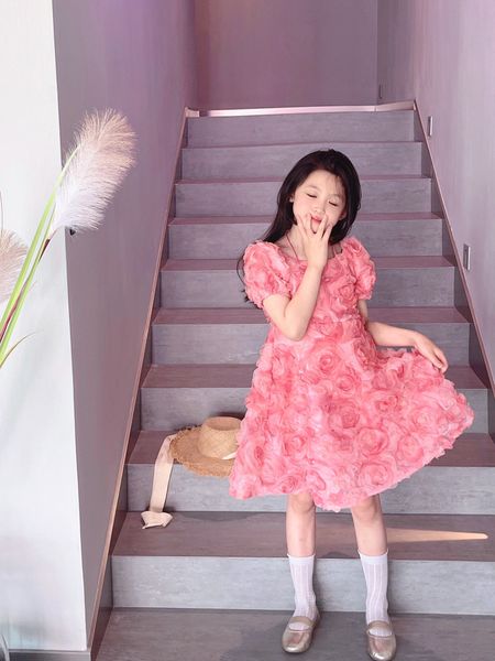 

toddler girls tutu dresses summer kids girls flowrs dresses sweet children pink lace clothes, Red;yellow