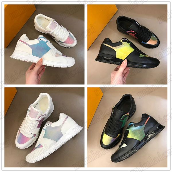 

shoes run away rainbow monograms sneakers 2021ss pvc leather italy luxurys mens designer trainer runner white iridescent lace-up womens
