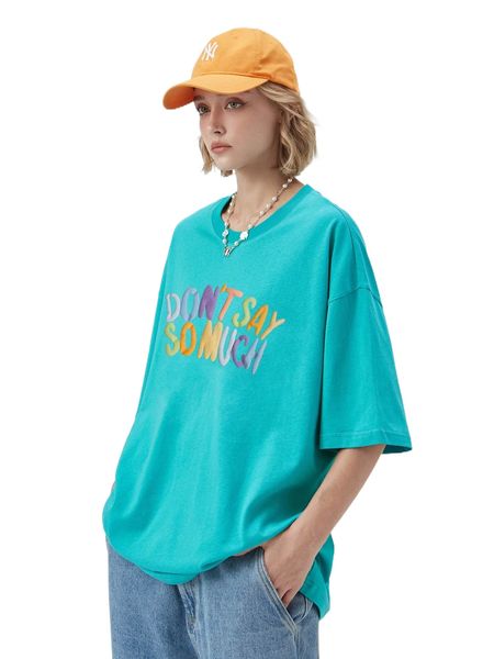 

drop shoulder slogan pattern oversize tee b4e0#, White