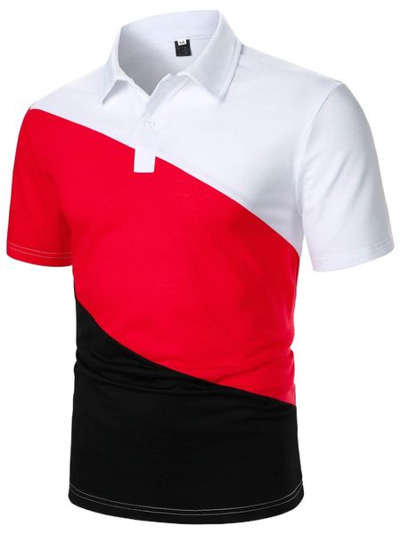 

men color block polo shirt 89xq#, White;black