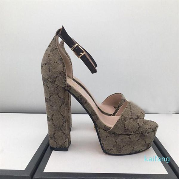 

2021 famous brand womens high heeled sandals r fashion printing 13cm women shoe outdoor lawn antiskid wear resistant la211x, Black