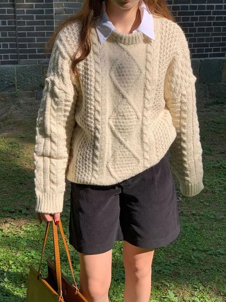 

women's sweaters will protect the firm offers to chic korea twist warm sweater coat female tide restoring ancient ways, White;black