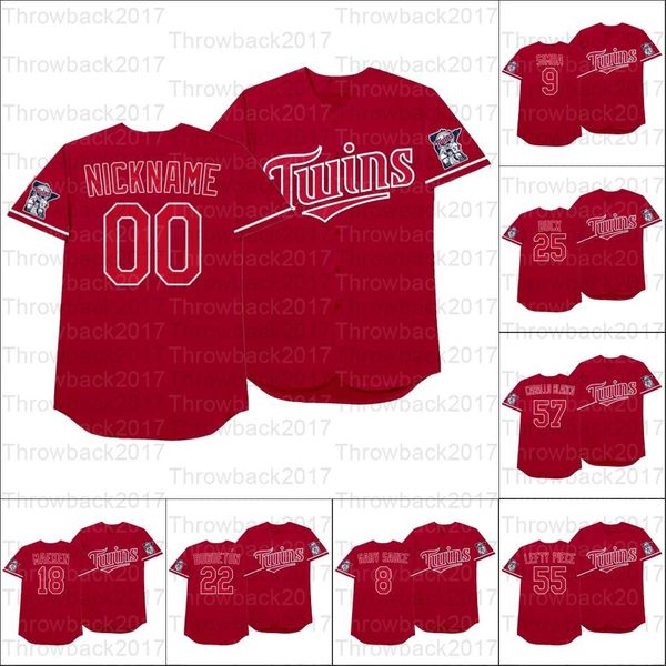 

2021 players' weekend minnesota eddie rosario jerseys 25 byron buxton 20 max kepler jose berrios nelson cruz miguel sano 7 joe mauer, Blue;black