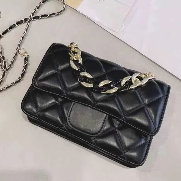 

ladies flap pu crossbody designer bags black and pink classic handbags golden metal chains thick handheld handbag diamond quilting shoulder