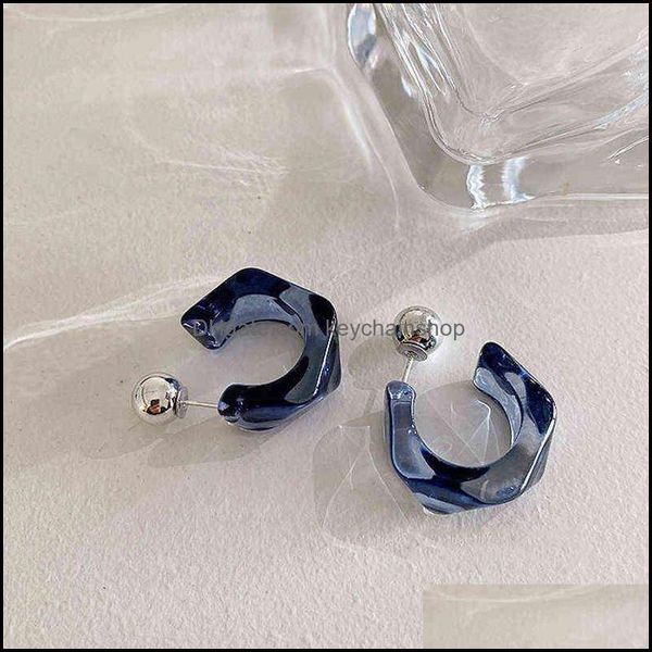 

charm earrings jewelry 2022 new korea clear acrylic geometric c-shaped hoop for women girls trends hanging party travel gifts drop delivery, Golden