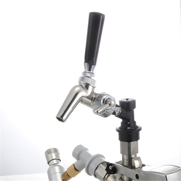 Torneira de Beer Tap Keg Com Ball Lock Desconectar Ferramenta de Bar 18/8 de aço inoxidável ou latão CHROMED STEM Homebrew Dispenser Acessório Assembléia rápida