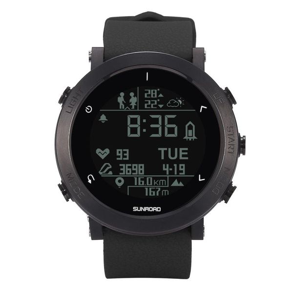 Нарученные часы Sunroad GPS Sports Men смотрит, как интеллектуально цифровой частота сердечного ритма плавание триатлон Altimeter Compass 5ATM Водонепроницаемый фитнес -трек