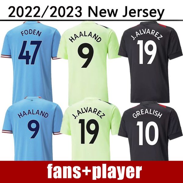 

mancnester home away player version haaland training wear soccer jerseys de bruyne foden 22 23 grealish city cities mahrez ferran 2022 2023, Black;yellow