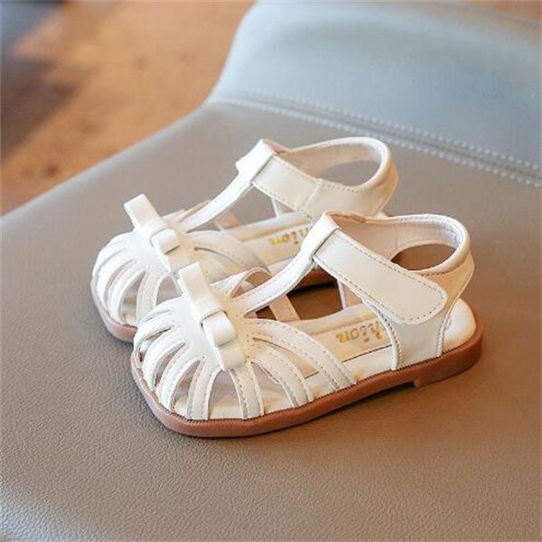 

baby baotou sandals girls shoes 2022 summer new girls retro fashion british ladies sandal casual women child shoes 21-30, Black;red