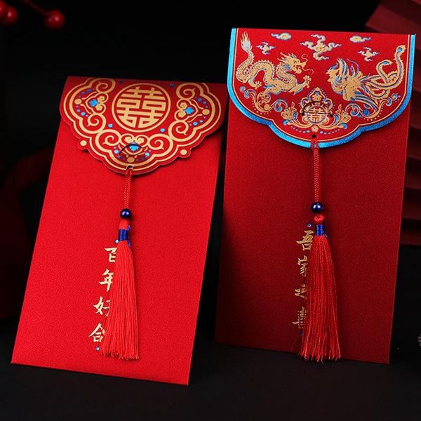 Подарочная упаковка Свадебная красный конверт жениться на карманном китайском хунбао штата творческая сумка год.