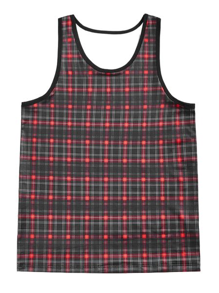

men contrast binding plaid scoop neck sleep m6xd#, Black;brown