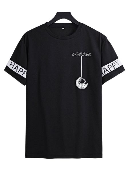 

men cartoon & letter graphic tee 24ux#, White;black