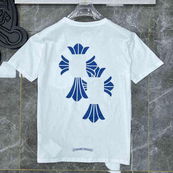 

classic fashion mens t shirts brand t-shirts ch white short sweater casual embossed letter horseshoe sanskrit cross pattern designers, White;black