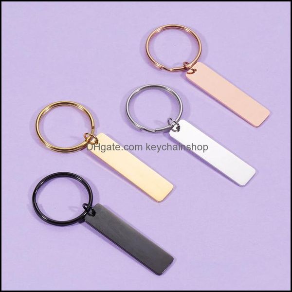 

key rings jewelry handmade stainless steel pendant keychains for women men bag decor tag fashion accessories drop delivery 2021 sekco, Slivery;golden