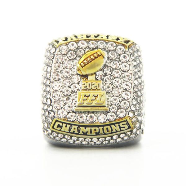

2019 the 2020 fantasy football championship ring fan gift whole drop us size 11#257k, Golden;silver