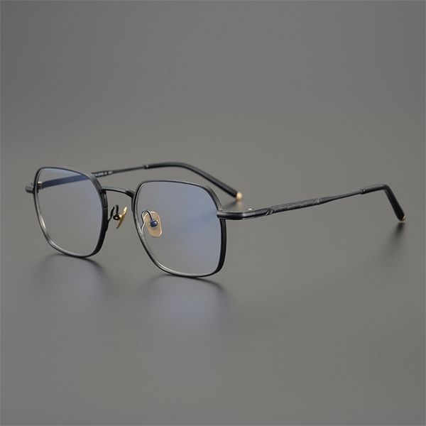 

80% off stores online handmade pure titanium glasses show thin and high texture hawksbill gun color ultra light myopia glasses frame full fr, White;black