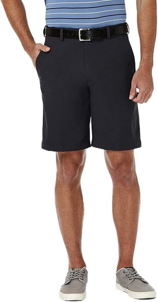 

men's cool 18 straight fit flat front shorts h99k#, White;black