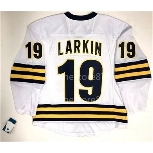 

c26 nik1 40vintage sdylan larkin new michigan wolverines white blue hockey jersey 100% embroidery custom or of any name or number, Black