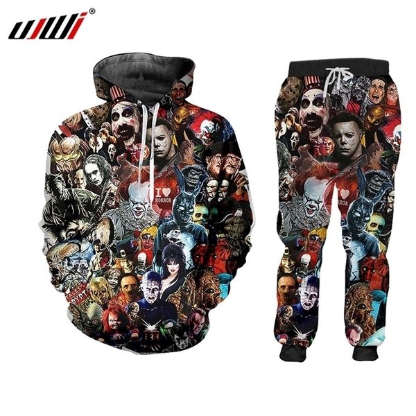 

ujwi 3d print suits men sets skull horror mask film clown funny harajuku winter 3d tracksuit jacket sweatsuit zip hoodies 201118, Gray